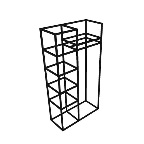 Металлический стеллаж неразборный, цвет черный СТМ-6-Л Металлический стеллаж неразборный, цвет черный СТМ-6-Л