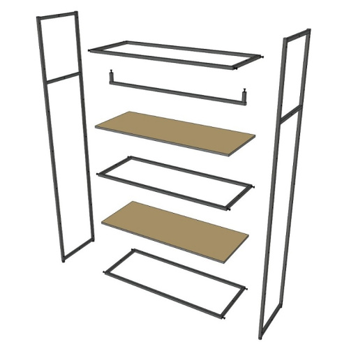 Стеллаж для магазина с полкой из стекла AС22120-07(черн) фото 5