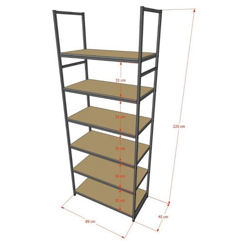 Стеллаж для магазина с белой полкой A2290-20(ч/б) фото 3