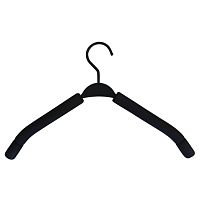 Вешалка-плечики пластиковая с поролоном, длина 390мм, цвет черный F013(чёрн)