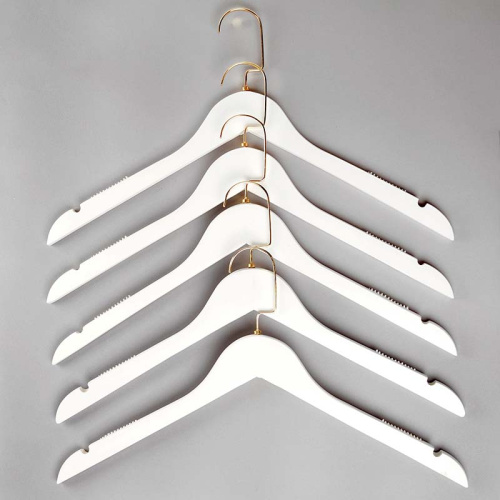 Вешалка-плечики деревянные для одежды C31/1-К(бел/зол) фото 4