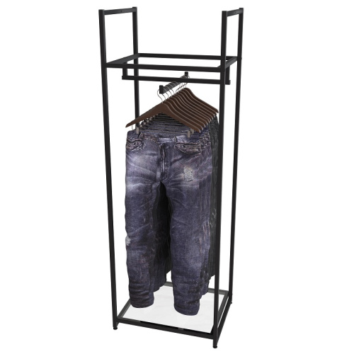 Стеллаж для магазина с полкой из стекла AС1760-01(черн)