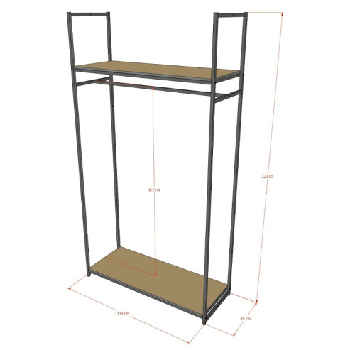 Стеллаж напольный с черной полкой ЛДСП A22120-02(ч/ч) фото 3