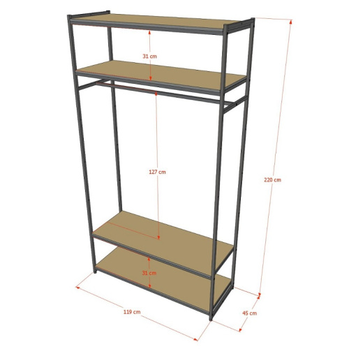 Стеллаж для магазина с белой полкой A22120-15(ч/б) фото 3 Стеллаж для магазина с белой полкой A22120-15(ч/б) фото 3